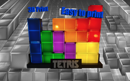 tetris lamp support free office videogame retrogame table lamps led led-lamp colourful supportfree 3d print model - Mito3D