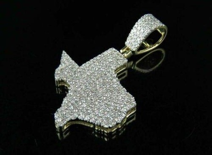 Texas carte diamant pendentif pendentifs Texasdiamant antique luxe rappeur liberté hip bijoux Collier gemme élégant célébrité style bling Urbain 3d print model - Mito3D