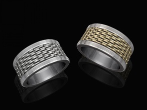 texture anello di banda stl stampabile anelli gpld siver la sterlina disco platino fidanzamento matrimonio band gioielli moda elegante uomini donne 3d print model - Mito3D
