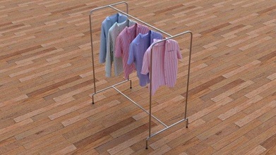 textured hanged shirts rack 3d model in shelving 3dexport 30 clothes collection sock socks calcetin calcetines foot footwear wear winter feet classic cloth women men unisex short fashion 3d print model - Mito3D