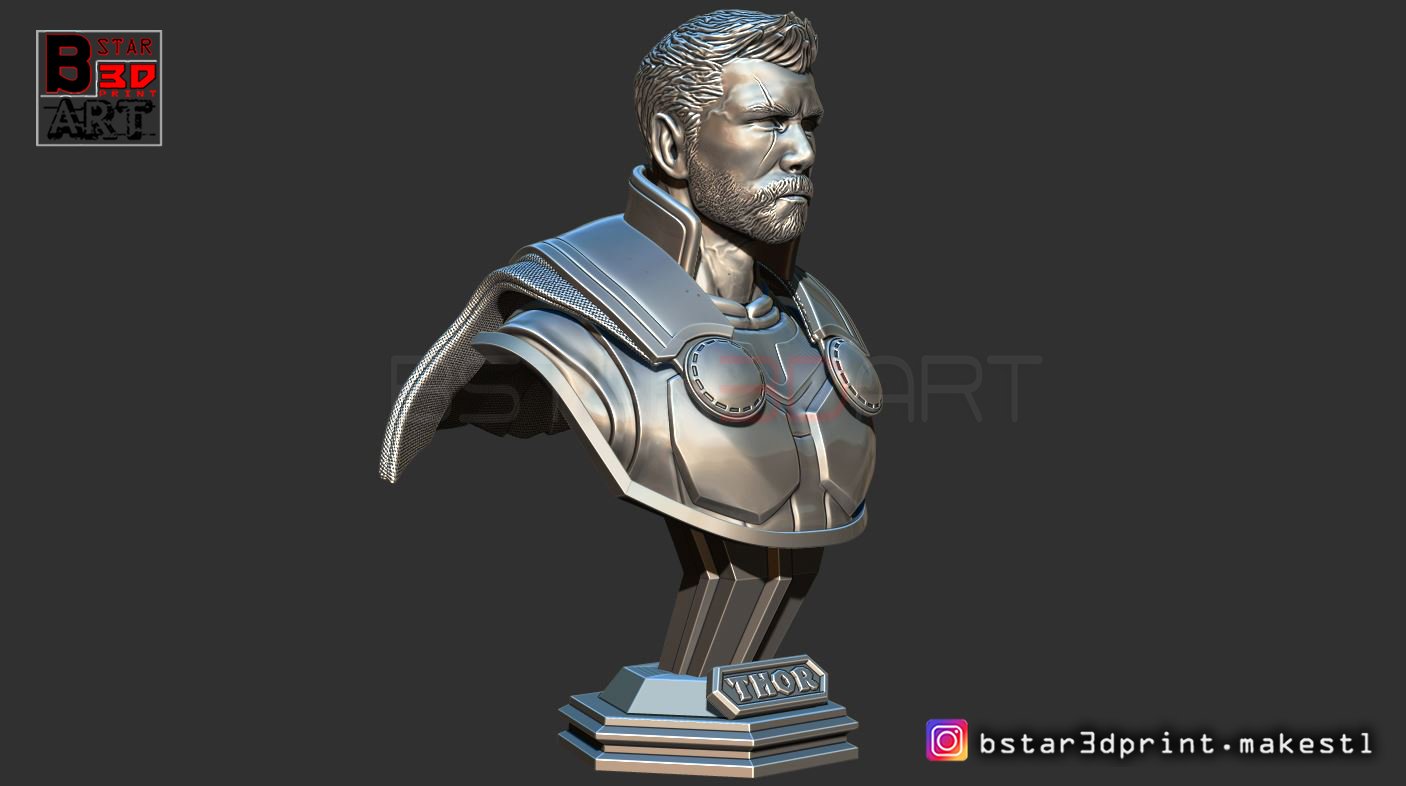 thor bust short hair - avenger 4 marvel 3d print endgame dc comic ironman captain super hero infinity war 3D print model - Mito3D