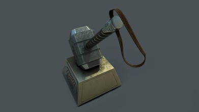 Thor martillo mjolnir base maya fbx obj v ray sustancia vengadores infinito guerra juego 3d print model - Mito3D