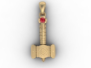 pendentif marteau de thor 3d hache dieu or le hummer jewell bijoux la foudre matrice modèle collier les anneaux tor wephon 3d print model - Mito3D