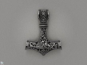 thor hammer stl 3d print model in pendants 3dexport silver printing printable jewellery 3d print model - Mito3D