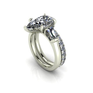 calcolo Smeraldo squillare v2 anelli braccialetto solitario gioielleria diamante gioielli zaffiro oro argento Fidanzamento nozze cad stampabile 3d pendente orecchino carattere arte 3d print model - Mito3D