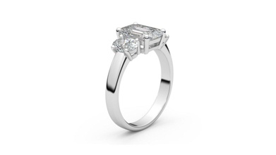 três anel de pedra impressão 3d do modelo brilhantes diamant diamante esmeralda corte o engajamento a moda beleza gem ouro jóias oval printable anéis rodada branco 3d print model - Mito3D