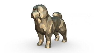 tibetçe mastıf 3d yazdır model in hayvanlar 3dexport sanat hediye düşük poli 3dprint hayvan dekor heykelcik iç tasarım minyatürler heykel oyuncak karikatür kağıt işi japon katlama sanatı köpek 3d print model - Mito3D
