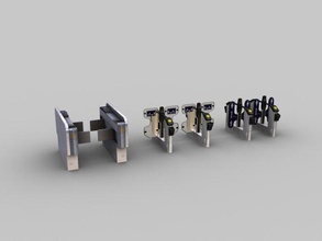 ticket gate low-poly metro subway station textured realistic train barrier ticketing crowd gates underground checking airport security door air waiting arena modern 3d print model - Mito3D