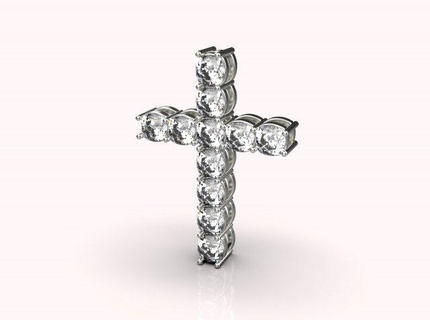 tiffany traverser pendentif pendentifs diamant médaillon bijoux or Kross brillant précieux équipement jubé marque crucifix réflexion gemme 3d print model - Mito3D