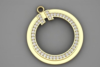 Tiffany döşemek kolye elmas mücevher Kadın moda uniq elmaslar parlak gümüş altın metal 3d print model - Mito3D