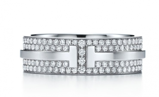 tiffany breit pflastern diamant ring 3d drucken modell ringe 3dexport schmuck einzigartig mode marke frau mädchen edelsteine gold silber 3d print model - Mito3D