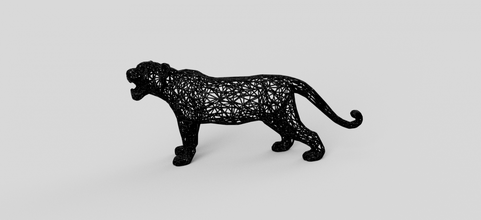 kaplan 3d yazdır model in heykel 3dexport masaüstü öz iç geometrik şekil tasarım sıra poli anahtarlık heykelcik oyuncak heykeller deko savana safari yaban hayatı doğa sanat 3d print model - Mito3D
