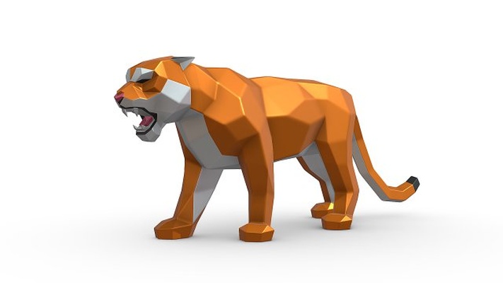 kaplan 3d yazdır model in hayvanlar 3dexport oturma kedi bengal amur panthera tıraş puma hayvanat bahçesi memeli 3dprinted 3dprinting sanat hediye yazdırmaya hazır düşük poli 3dprint hayvan 3d print model - Mito3D