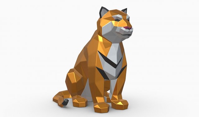 tigre 3d impression modèle in animaux 3dexport séance chat félin bengale amour panthera raser puma zoo mammifère 3dprinted 3dprinting art cadeau printready lowpoly 3dprint animal 3d print model - Mito3D