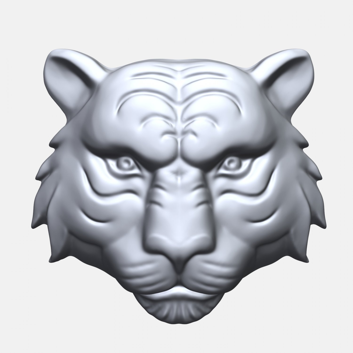 tigre viso bas sollievo 3d stampa modello in scultura 3dexport testa animale mammifero predatore felino gatto cnc print stampabile intaglio stl obj zbrush 3D print model - Mito3D