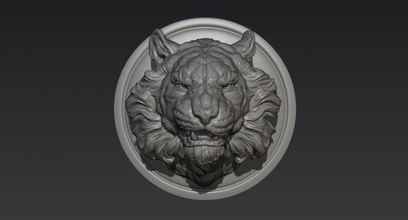 tiger head shaggy tiger pendant wild sculpture art head statue decor printable pendants medallion cnc relief jewelry sculptures jewel