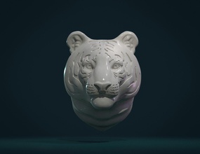 tigre cabeza 3d impresión modelo in 3dexport gato carnivora mamífero gatito 3d print model - Mito3D