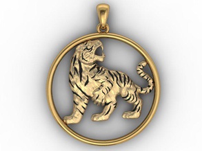 collar del tigre el diamante esmalte joya la joyería de matriz colgante colgantes imprimible rhino escultura piedra tiger tigr vray mujer las mujeres 3d print model - Mito3D
