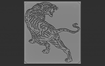 tigre sollievo rilievi reliefmodel animale 3dprint 3dprinting 3dprinter 3dprinted 3d print model - Mito3D