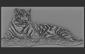 tiger linderung 3d drucken modell 3dexport reliefs reliefmodell tier 3dprint 3dprinted 3dprinting 3dprinter 3d print model - Mito3D