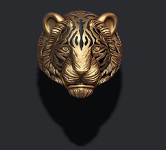 tigre bague 3d impression modèle in anneaux 3dexport amour chat guépard émail bijou bijoux léopard lionne mammifère nature imprimable puma argent tigresse sauvage zbrush 3d print model - Mito3D