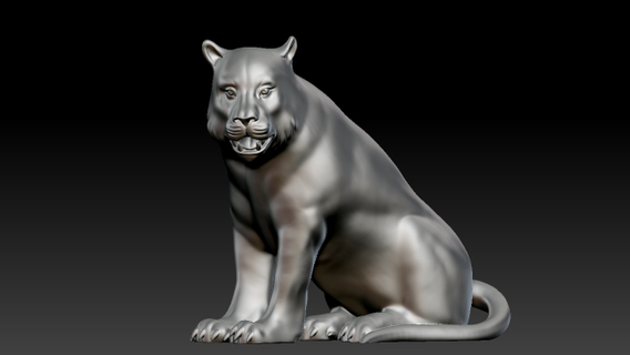 Tigre estatua escultura impresión animal Decorar 3d print model - Mito3D