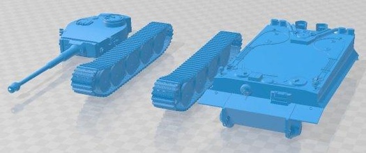 Tigre tanque imprimible micro escala guerra modelo pasatiempo rc 3d print model - Mito3D