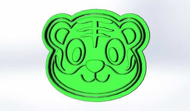 tigri impostato of 4 3d stampa biscotto frese modello in cucina cenare 3dexport tigr anno taglierina tè caffè 3D print model - Mito3D