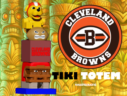 tiki totem Cleveland kahverengiler heykel 3d Yazdır cnc NCAA nfl Amerikan Futbol oyun oyuncu nba mlb 3d print model - Mito3D