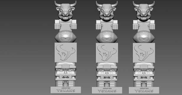 tiki tótem houston texanos estatua 3d impresión cnc nfl escultura juego jugador americano 3d print model - Mito3D