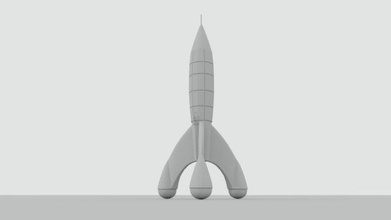 Tenten roket çizgi roman hedef ay iniş stl file stlmodel obj 3dprint 3dmodel baskı yazdırılabilir basılı fbx model files 3d print model - Mito3D
