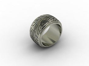tire ring 3d print model in rings 3dexport 3dm cad detailed diamond engagement female gem gold jewel jewellery jewelry platin printable rhino silver stl stone 3d print model - Mito3D
