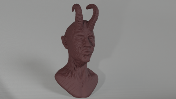 yorgun şeytan büst heykel 3d print model - Mito3D