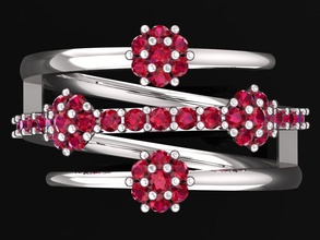 tj 56 3d platinum women ring catier diamond gem jewelry jewel engagement lovely wedding 3d print model - Mito3D