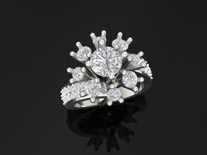 tj 64 3d blanco oro diamante arete impresión modelo in anillos 3dexport anillo santificar oro platino encantador señoras genio dorado moda 3d print model - Mito3D
