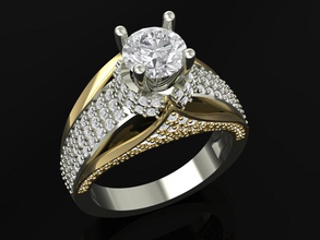 tj 66 Ohrring engagement Hochzeit diamond Schmuck Silber Weißgold 3d print model - Mito3D