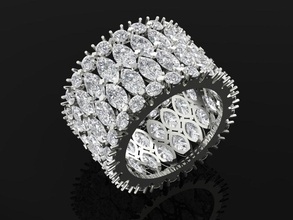 tj 67 ring jewelry diamond engagement wedding silver whitegold rounddiamond maquisediamond 3d print model - Mito3D