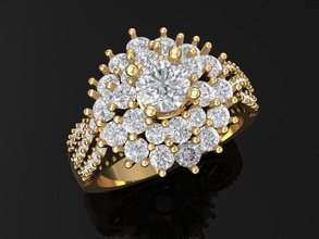 tj 73 de oro whitegold la boda compromiso el diamante anillo joyería 3d print model - Mito3D