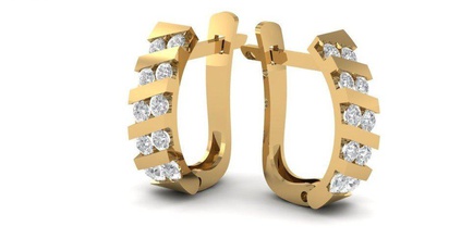 tj 77 earring diamond gold 3d print model - Mito3D