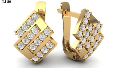 tj 80 3d print model in earrings 3dexport earring diamond gold 3d print model - Mito3D