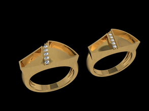 tjf 10 el diamante de oro anillo 3d print model - Mito3D