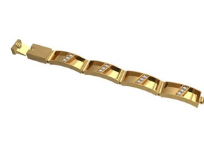 tjf 16 3d impressão modelo in pulseiras 3dexport diamante ouro pulseira 3d print model - Mito3D