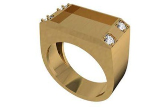 tjf 18 el diamante de oro anillo 3d print model - Mito3D