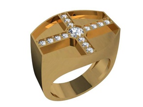 tjf 19 diamond gold ring 3d print model - Mito3D