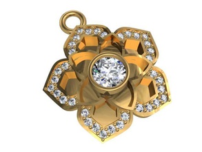 tjf 21 diamond gold pendant 3d print model - Mito3D
