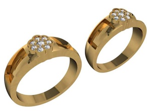 tjf 25 el diamante de oro anillo 3d print model - Mito3D
