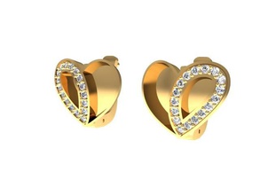 tjf 29 3d print model in earrings 3dexport diamond gold earring 3d print model - Mito3D
