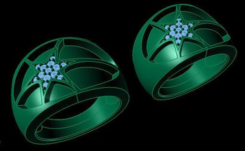 tjf 33 le diamant or de l'anneau 3d print model - Mito3D