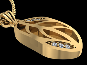 tjf 35 diamond gold pendant 3d print model - Mito3D