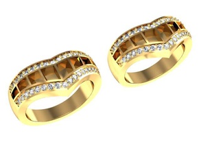 tjf 38 3d impresión modelo in anillos 3dexport diamante oro anillo 3d print model - Mito3D